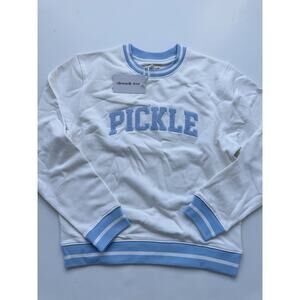 Ellsworth+Ivey Womens Varsity Pickle Sweatshirt-Ivory-Medium